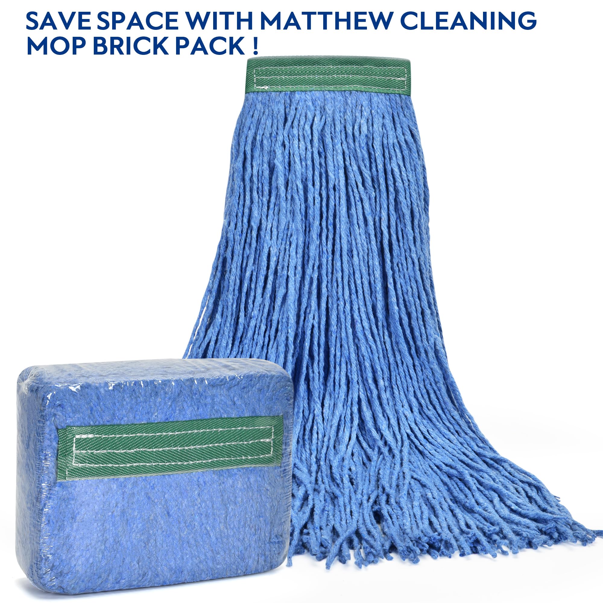 Matthew Cleaning - Juego de 6 trapeadores de algodón de 24 onzas, cuerda abierta de algodón, repuestos de cuerda resistente, repuesto universal de mezcla para diadema, cabezal de fregona de repuesto