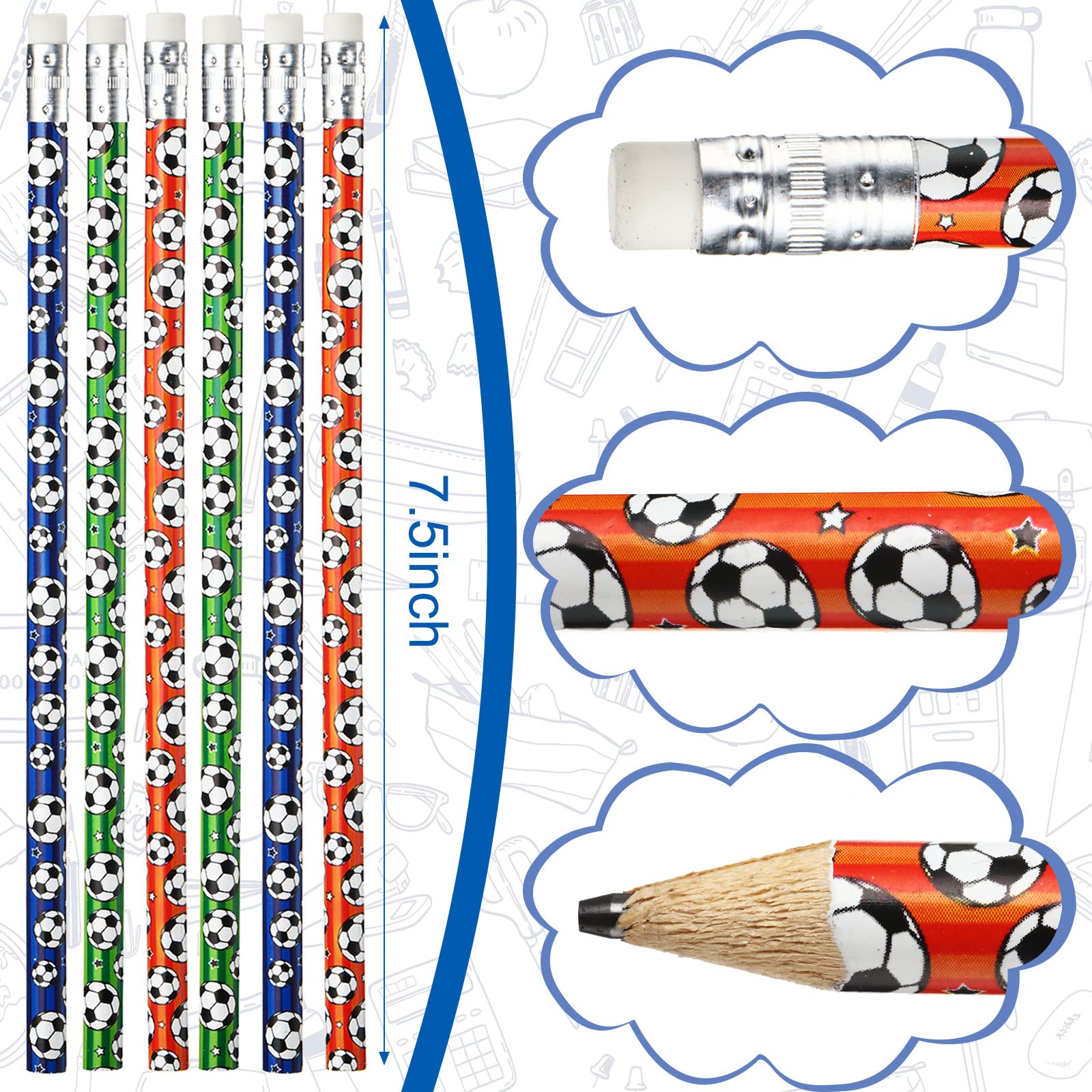 Amazon | 48パック キッズ スポーツ 鉛筆 サッカーボール鉛筆 サッカー