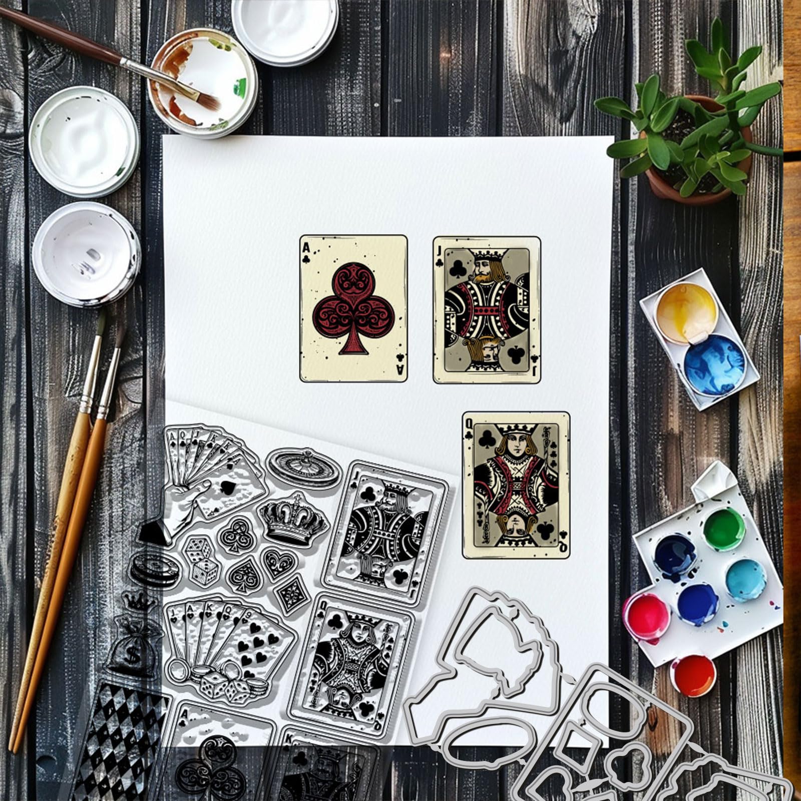 GLOBLELAND 2 Pièces Tampons Et Matrices De Découpe Transparents Magic