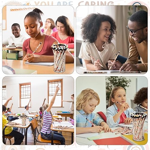 Miniatura 5 de Gerrii 200 lápices inspiradores de diversidad a granel, lápices motivacionales bohemios, arco iris, lápices de regreso a la escuela con borrador