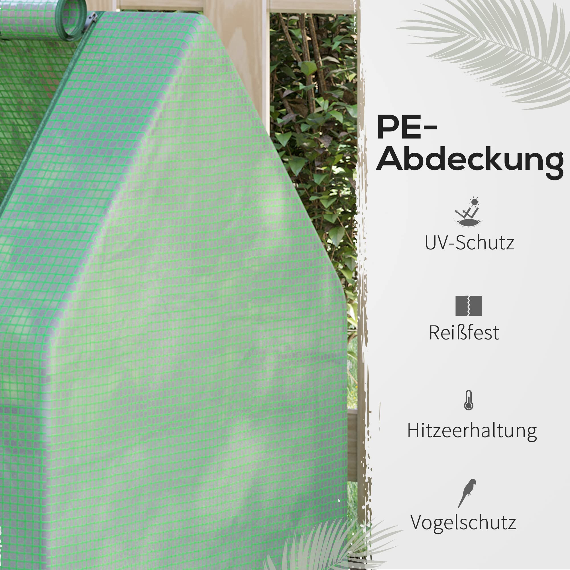 Outsunny foliekas serre met deur, koud frame, plantengroei, huisfolie, staal, PVC, transparant Outsunny foliekas serre met deur, koud frame, plantengroei, huisfolie, staal, PVC, transparant