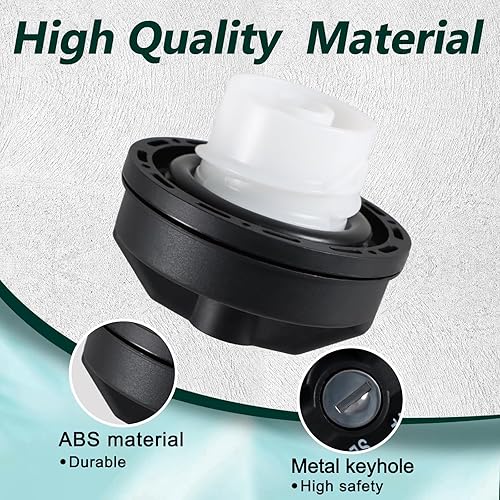 Miniatura 3 de Tapa de gas con bloqueo compatible con Jeep Wrangler JK TJ Cherokee Compass Grand Cherokee Liberty, Lock Tapa de combustible Ram 1500 2500 3500