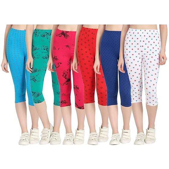 Printed Capri for Womens/Girl Pack of 6