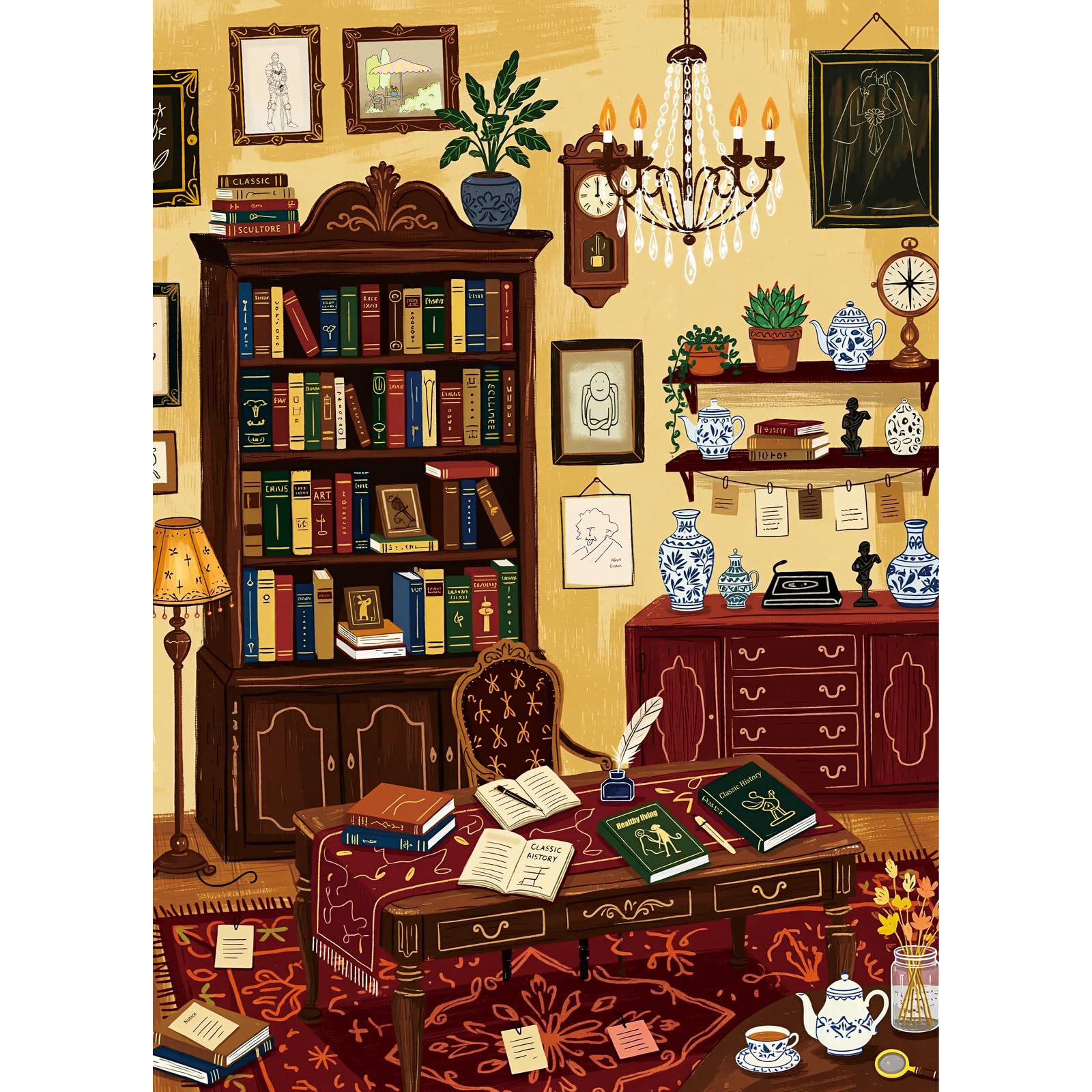 HUADADA Jigsaw Puzzles for Adults 1000 Pieces Classical Study Family Interactive Games 1000 Piece Jigsaw Puzzles for Adults — image 1