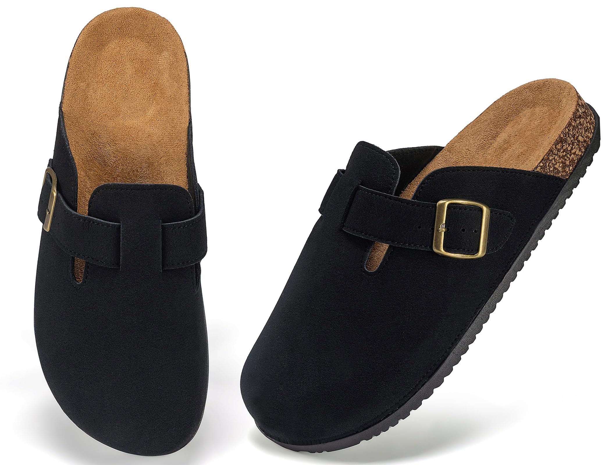 LANGDU Sabots Mules Homme Femme Cuir Antidérapants Semelle Bout Fermé 38-46