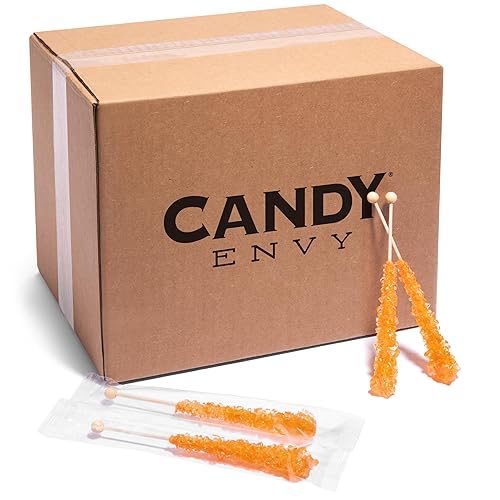 Miniatura 9 de Candy Envy - Palitos de Azúcar de Caramelo de Orange Rock - Sabor a Naranja - 36 Indiv. Envueltos