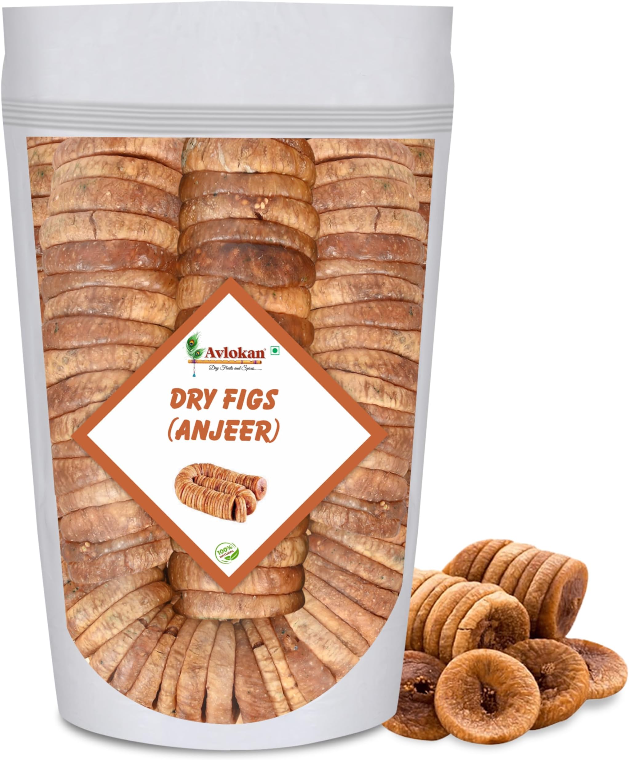 Avlokan Premium Dried Afghani Anjeer | New Crop | Non-GMO Dried Figs | High in Minerals & Vitamins | Amazing snack | Gluten Free Dry Fig (Jss90_1kg)