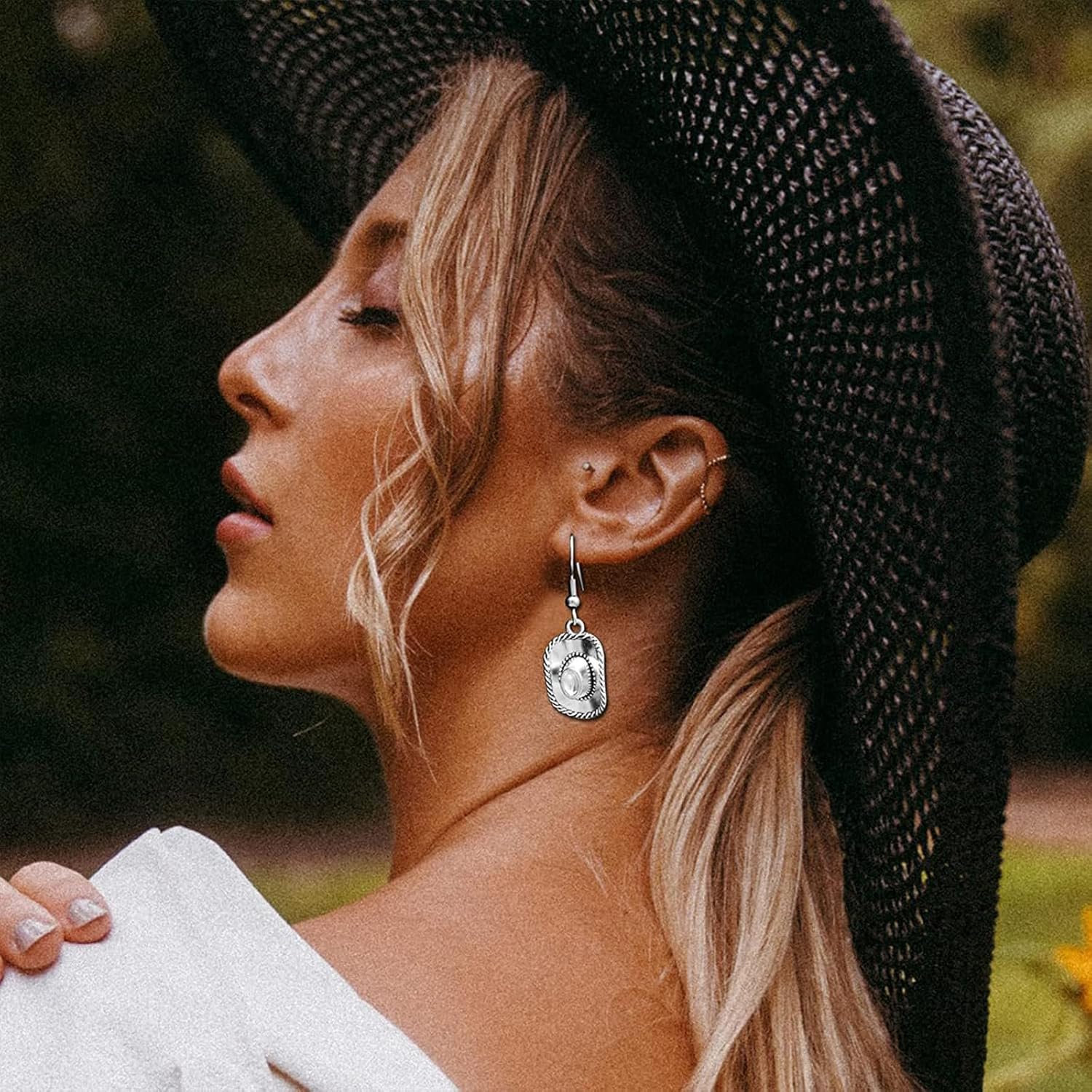Western Cowgirl Earrings for Women Silver Cowgirl Dangle Earrings Texas Spur Drop Earrings Cowgirl Boot Hat Drop Earrings Rodeo Boho Dresses Jewelry Accessories - Image 4