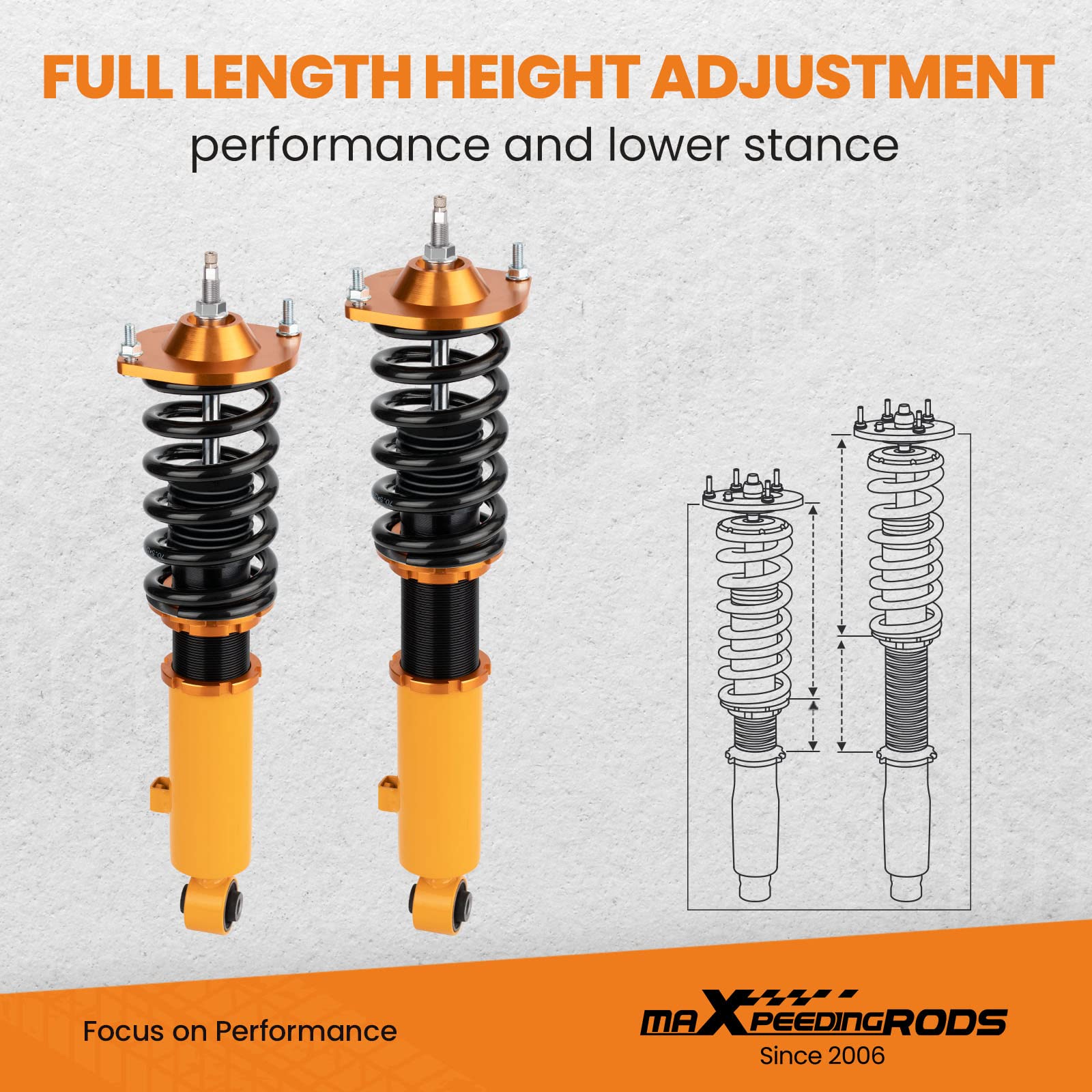 maXpeedingrods Kit Assetto a Ghiera Ammortizzatori per Mazda MX-5 NA NB 1989-2005 MX5 Coilover