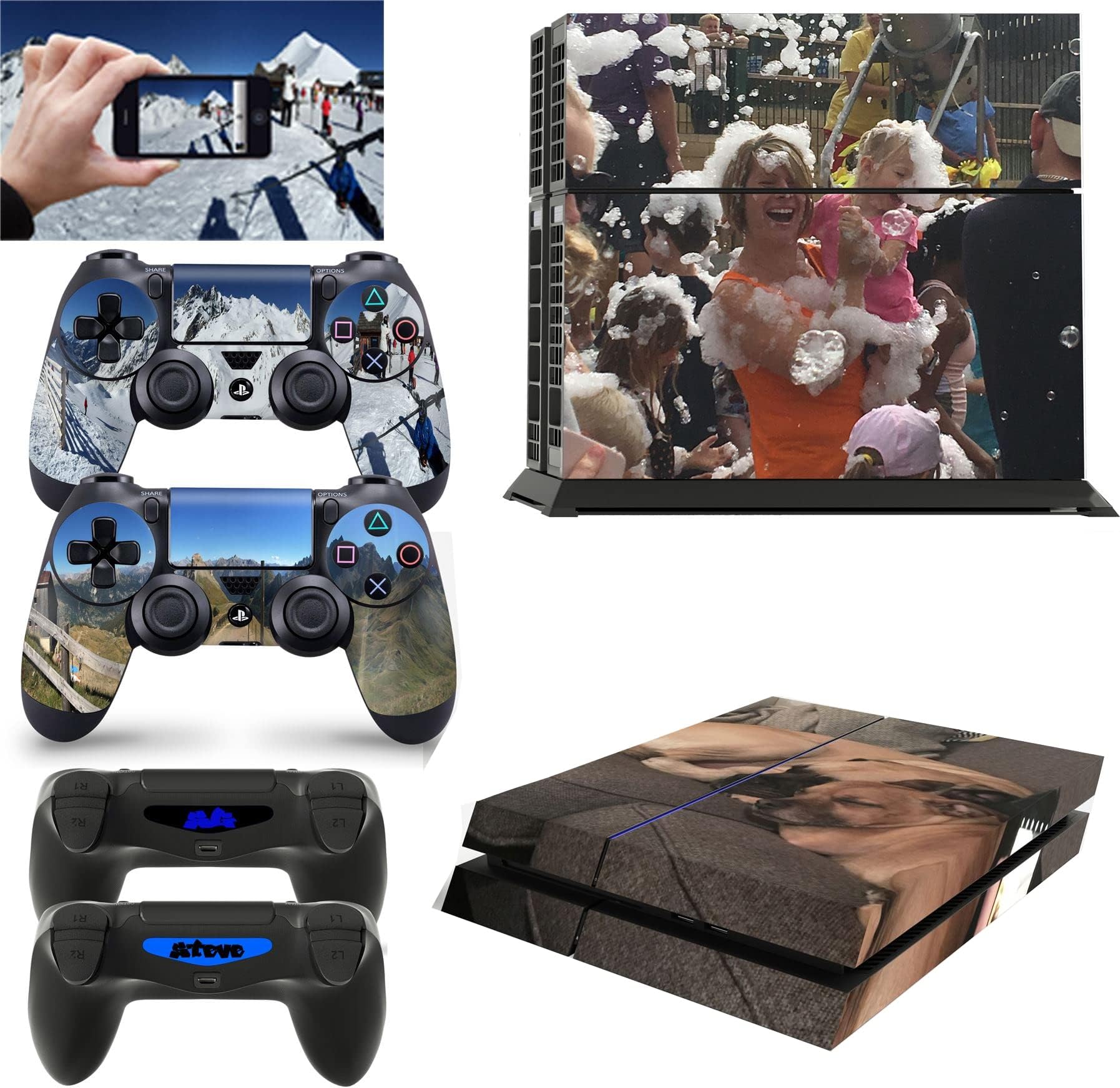giZmoZ n gadgetZ PS4 Console Personalised Custom Skin Decal Vinal Sticker + 2 Controller Skins Set