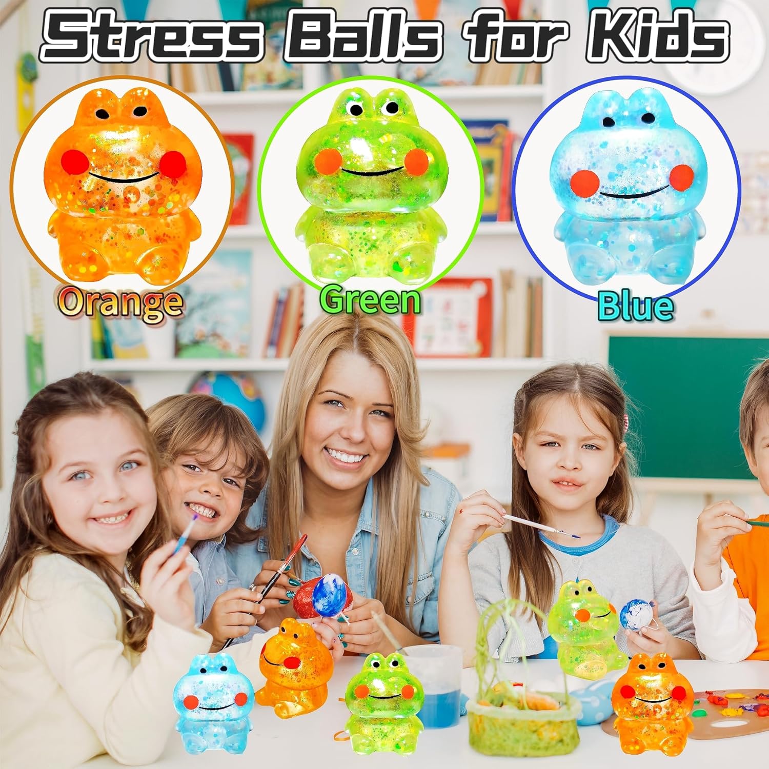 1Pcs Squishy Frog Stress Balls for Adults Maltose Ball Sensory Fidget Toys for Kids, Frog Sugar Ball, Slow-Rise Squishy Sugar Stress Toy, Animal Squeeze Toys (Green) - Image 6