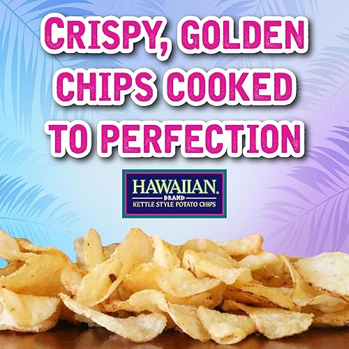 Miniatura 4 de Hawaiian Brand Kettle Style Papas Fritas Surf Pack, 18 Bolsas de Porción Individual (1 oz Cada Una)  Incluye Sabores Sweet Maui Onion, Luau BBQ, y