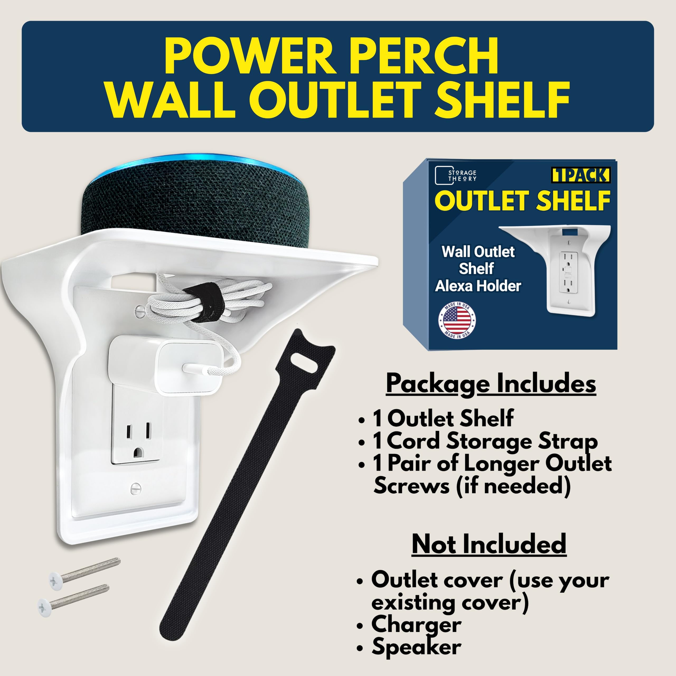Power Perch Shelf - Vertical Outlet Storage -3