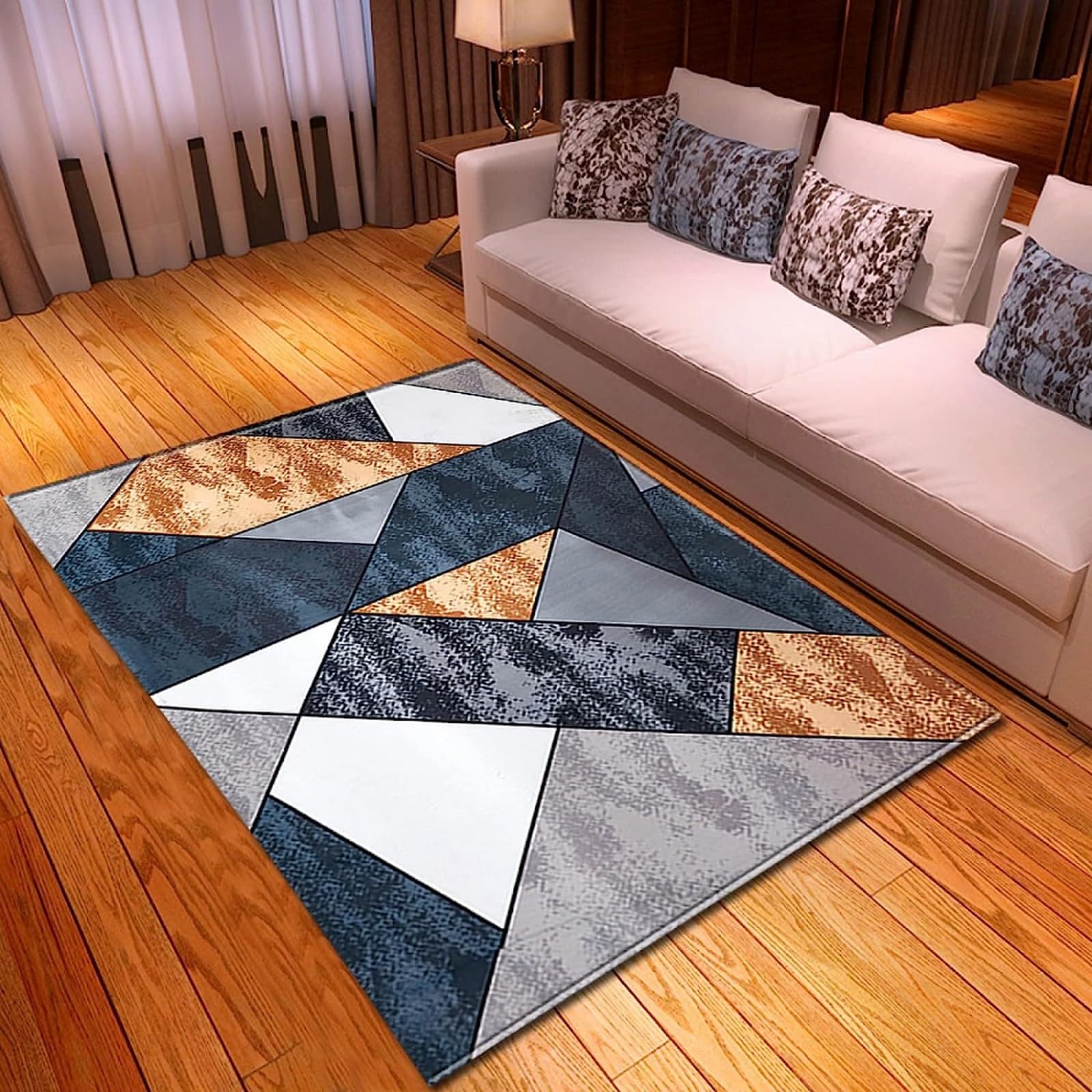 Tapis de sol antidérapant 3D lavable et doux pour cuisine, salon et couloir