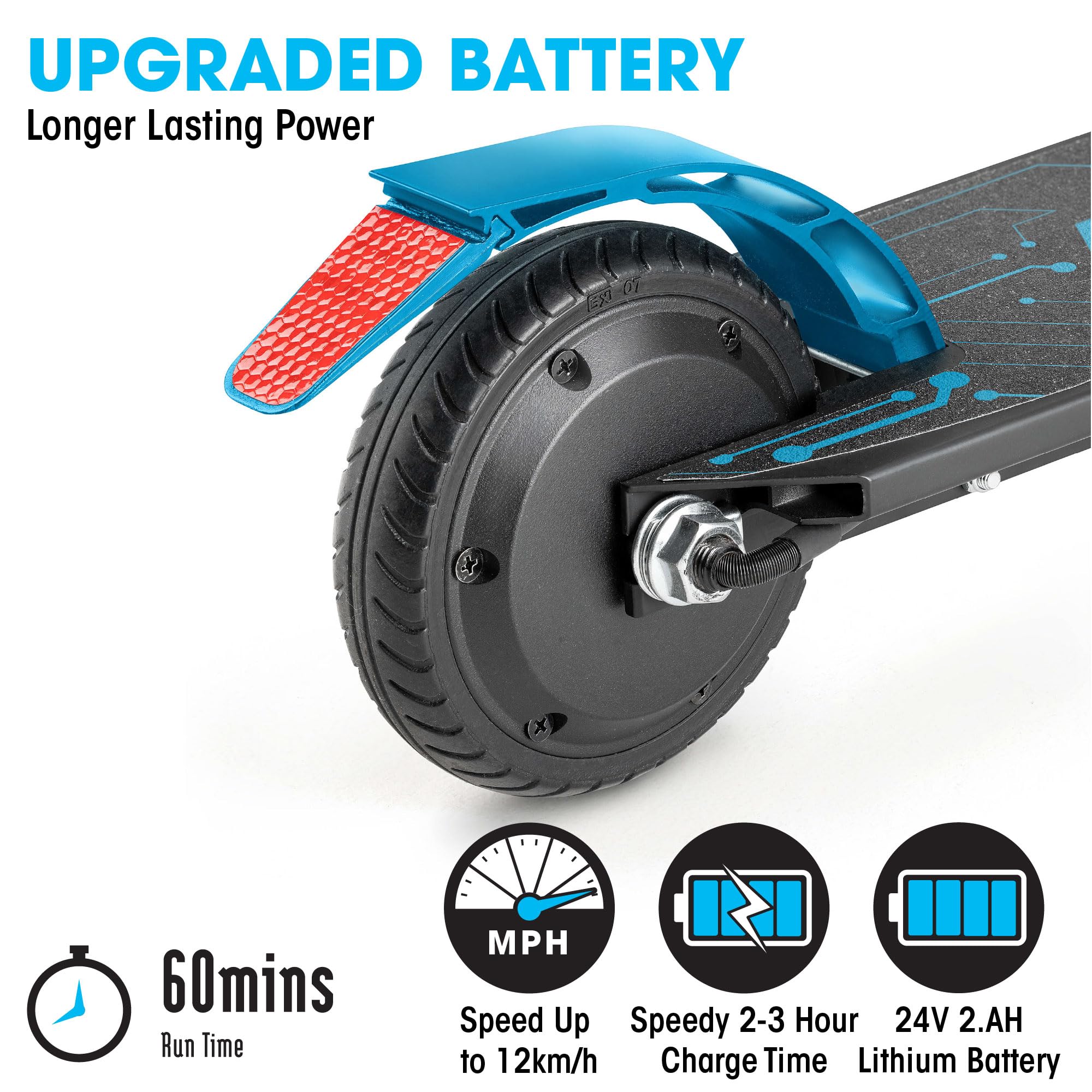 Xootz Kids' Elements Electric Foldable Scooter, LED Light Up Wheel and Collapsible Handlebars