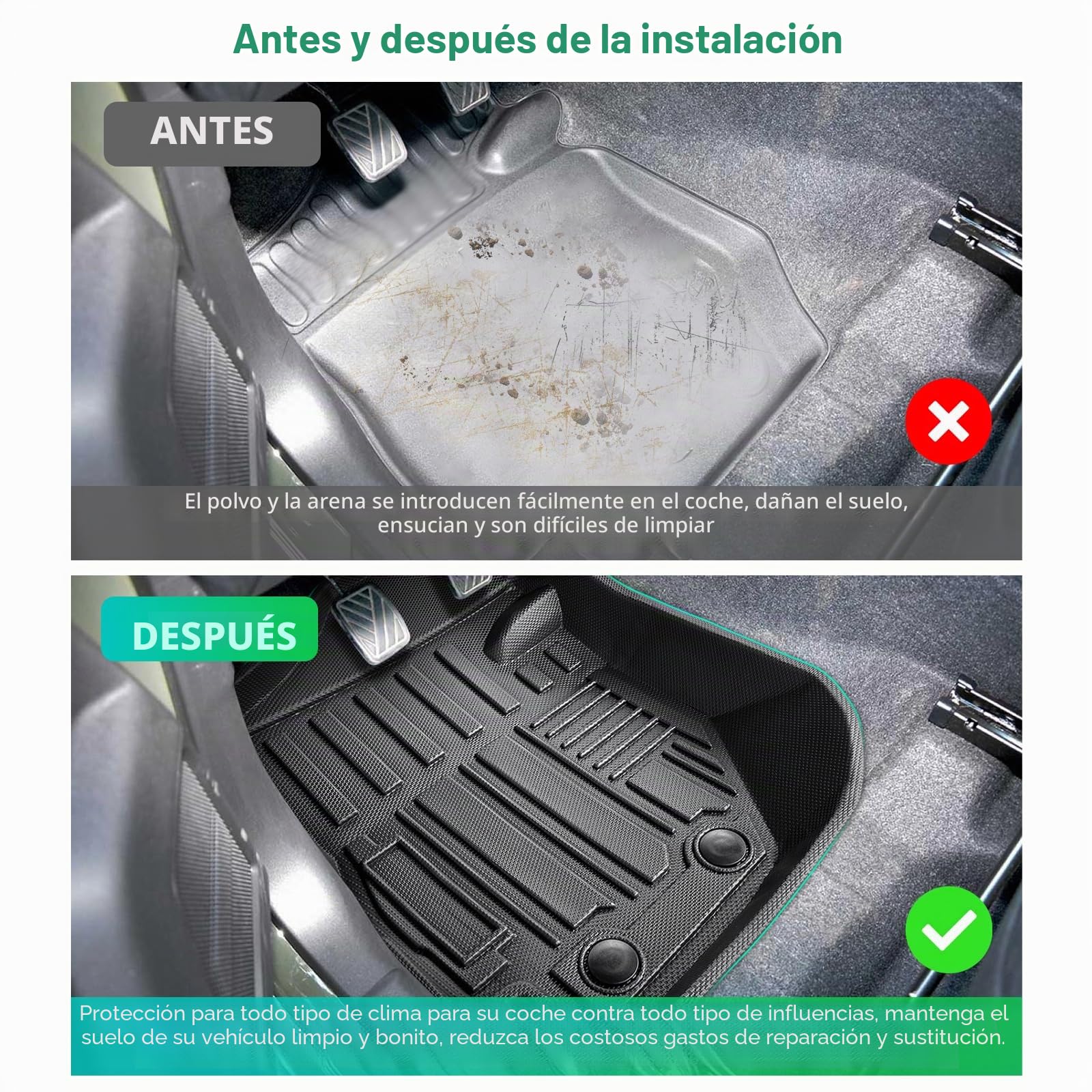 GAFAT Nuevo Suzuki Jimny 2021-2024 2025 JB64/JB74 (Manual) Alfombrillas Delanteras, Jimny 2023 Alfombrillas de Goma TPE para Todo de Clima, Originale 3D Escaneo Borde Alto, Suzuki Jimny Accesorios