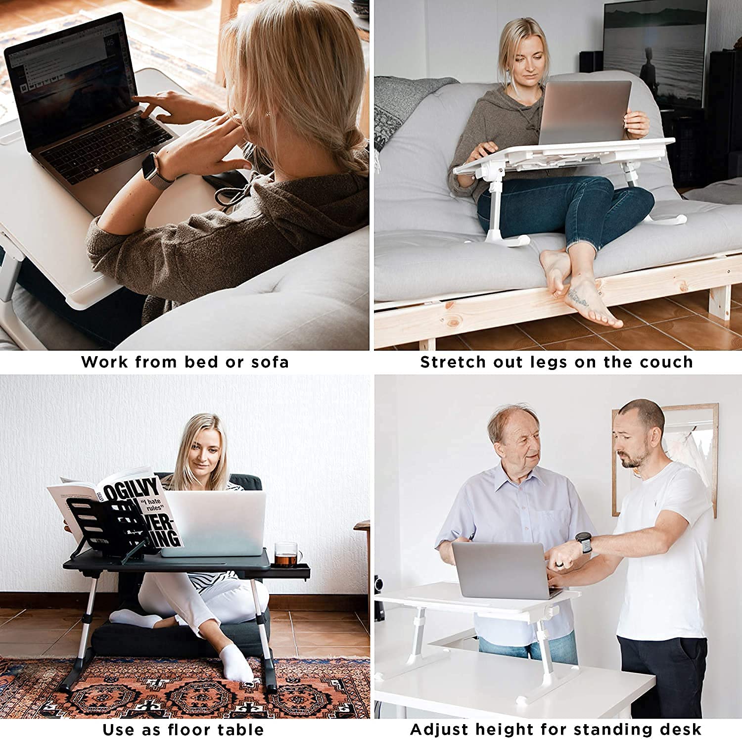 Buy Cooper Desk PRO Large Folding Laptop Desk for Bed Adjustable