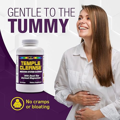 Miniatura 3 de Temple Cleanse 60 cápsulas  Oxígeno y Magnesio del Mar Muerto Limpieza de Colon Detox, alivio del estreñimiento de acción rápida, sin