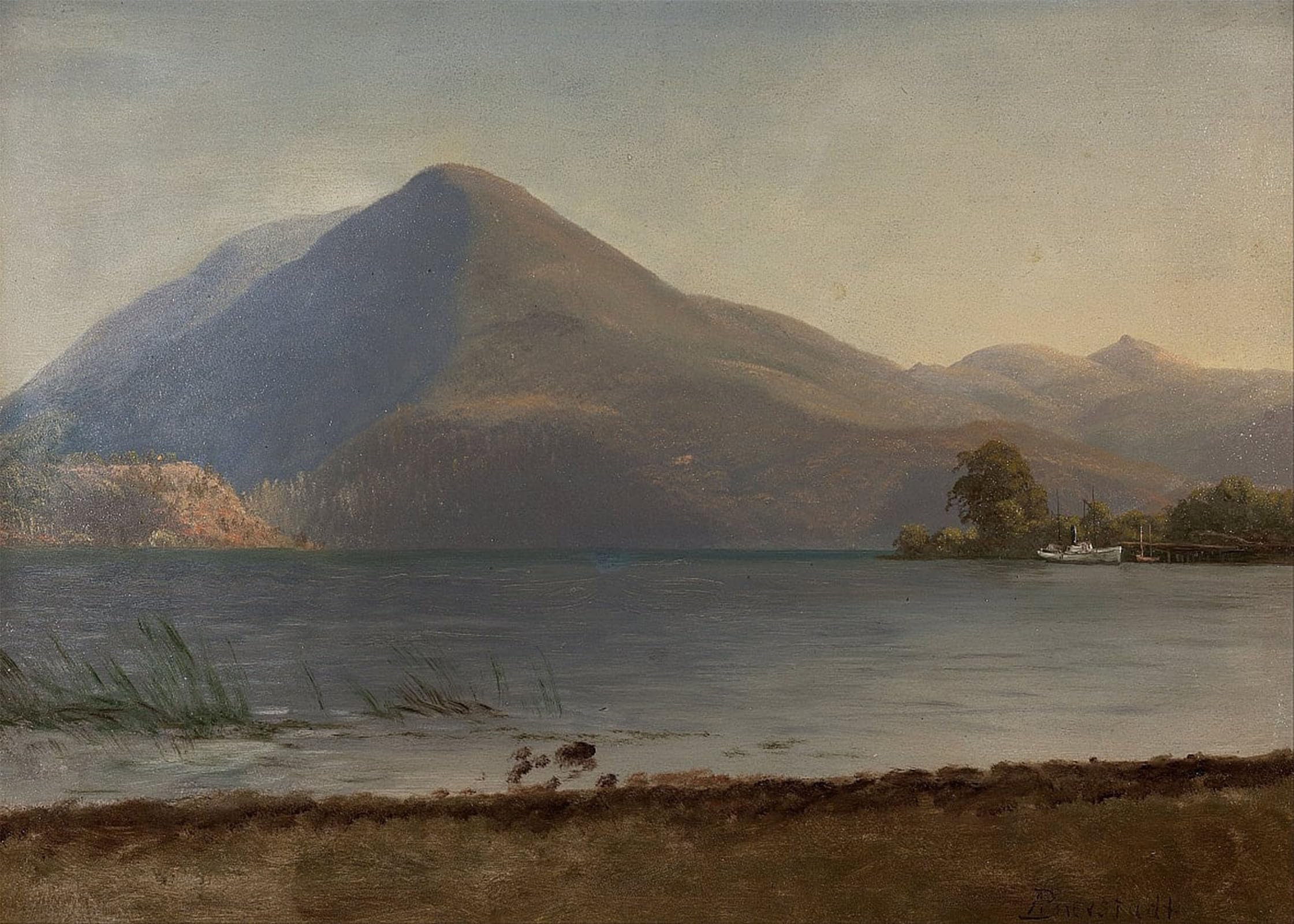 Serendipitp No Frame Aesthetic Poster Photo Wall Print Retro Picture On The Hudson By Albert Bierstadt Modern Wall Artwork For Home Decor 60X90cm
