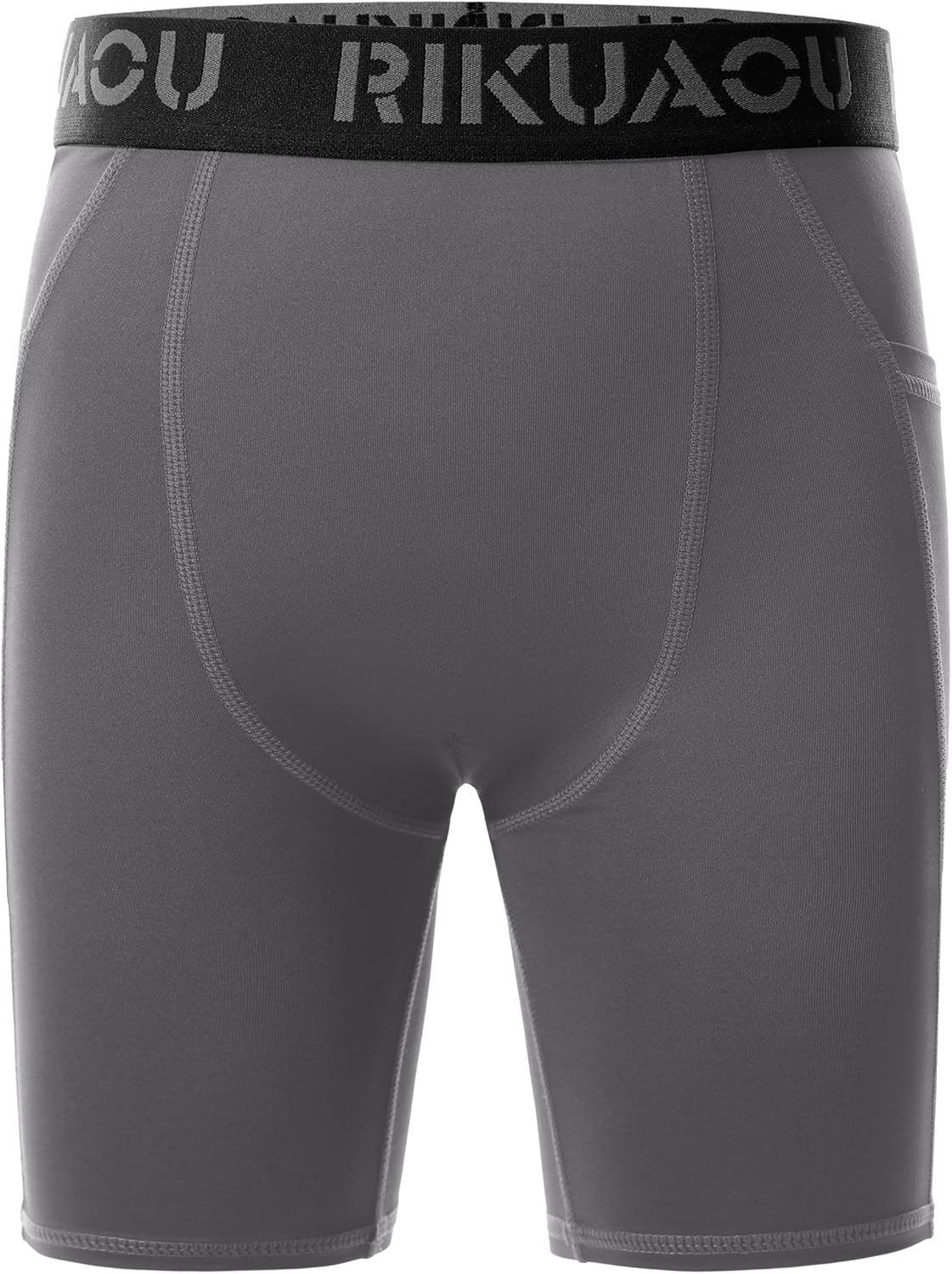 Youth Boys Compression Shorts with Side Pockets, Kids Athletic Base Layers Running Underwear for Baseball Football - Image 3