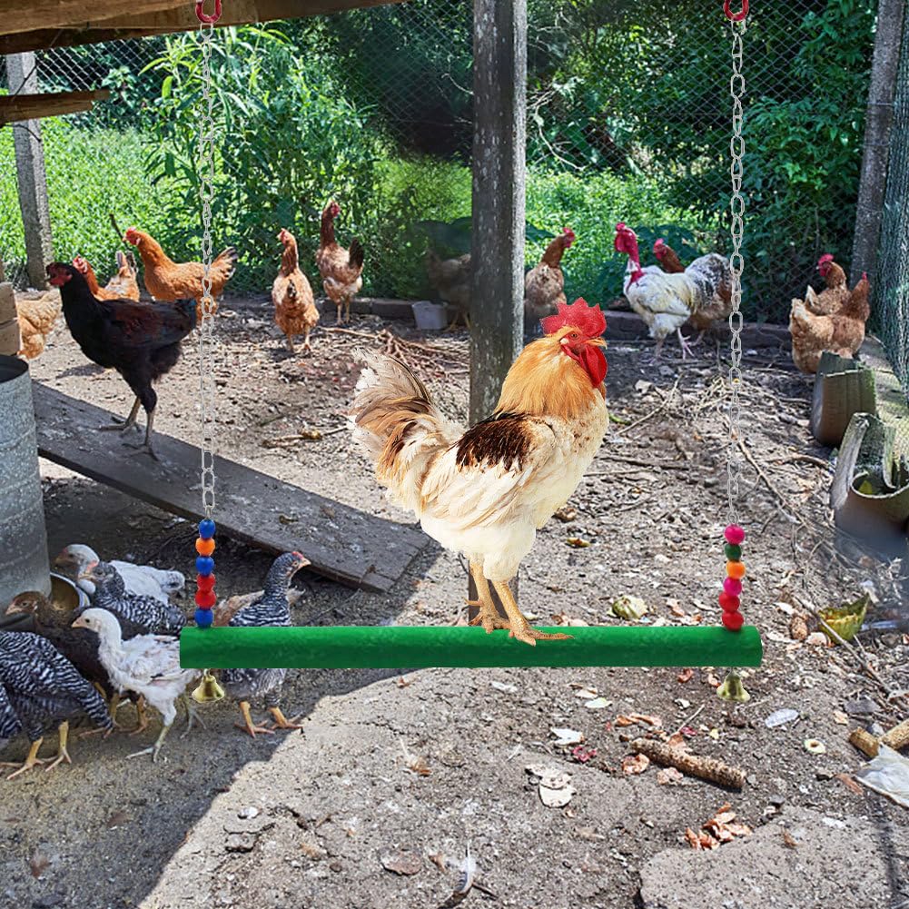Poulet à la Main balançoire Poulet Perche Poulet Support en Bois Poulet Jouet pour Poules Oiseau Perroquet Ara