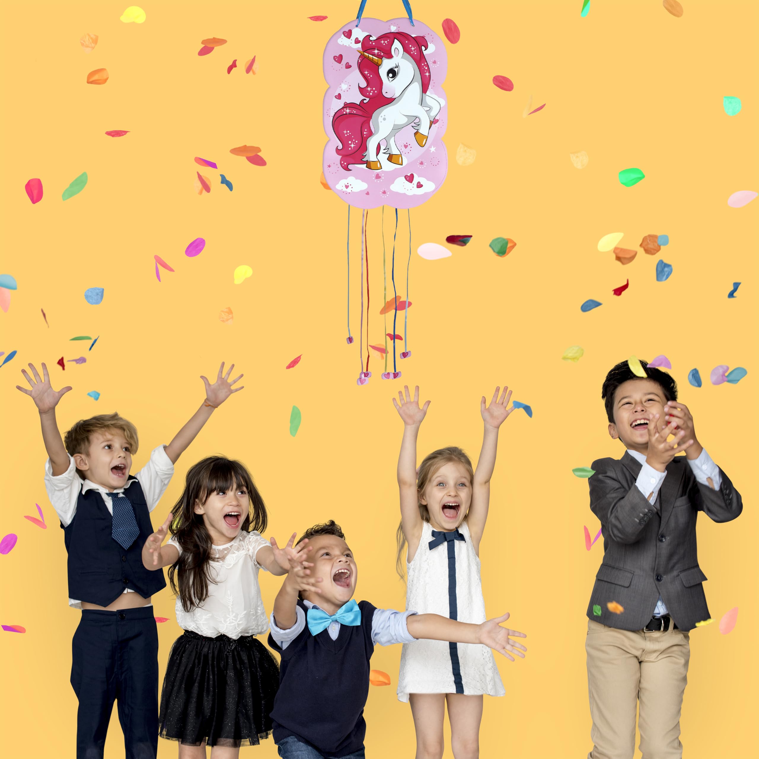 Pignatta Unicorno Rosa 47x39 Cm - Pinata Per Feste Di Compleanno E Carnevale