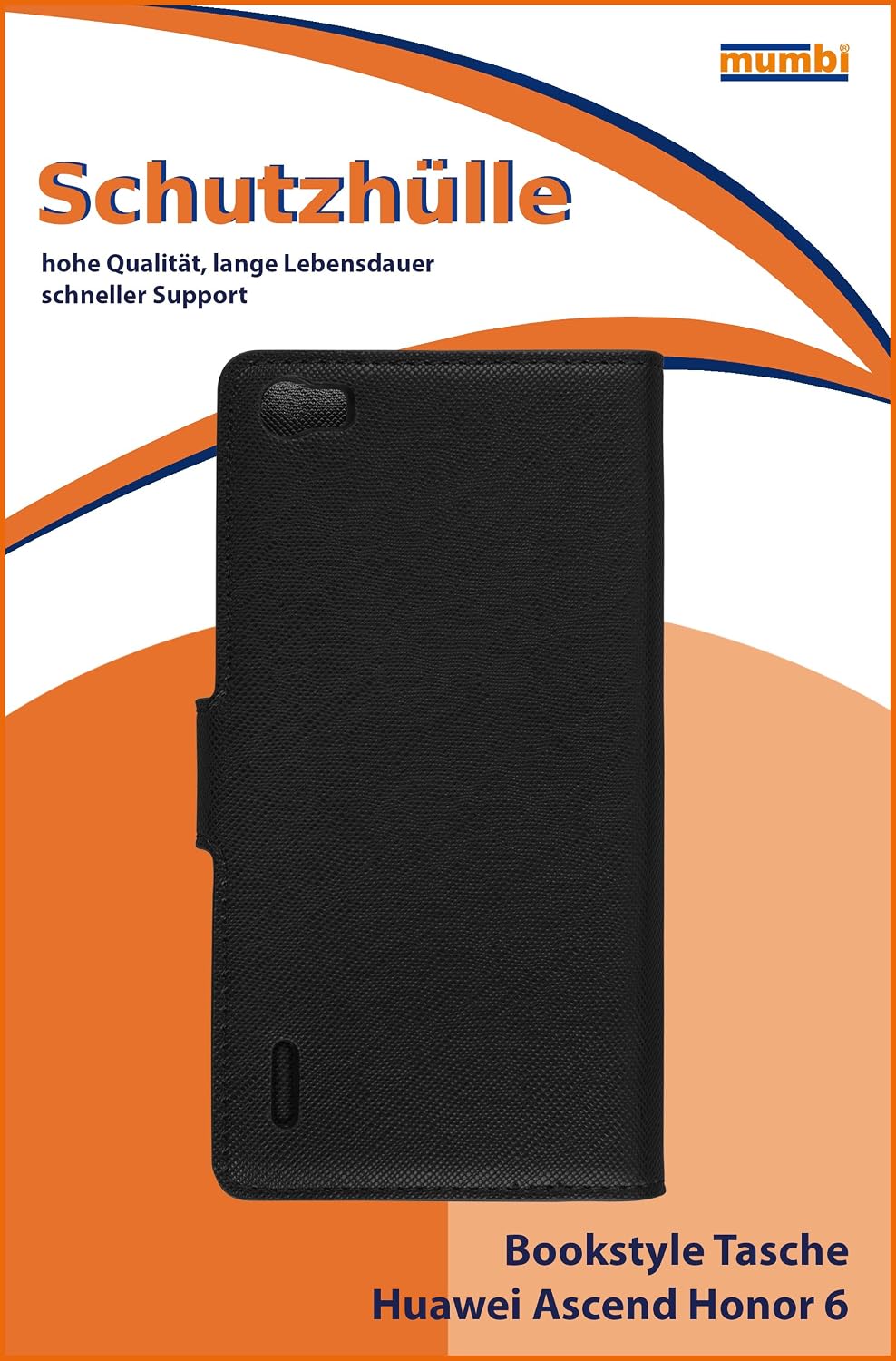 mumbi Book-Style Case Compatible with Honor 6 Black
