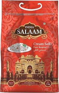 India Salaam Cream Sella Basmati Rice 5 kg | Premium Extra Long Grain, Aged & Parboiled | Ideal for Biryani, Pulao & Daily Price In India