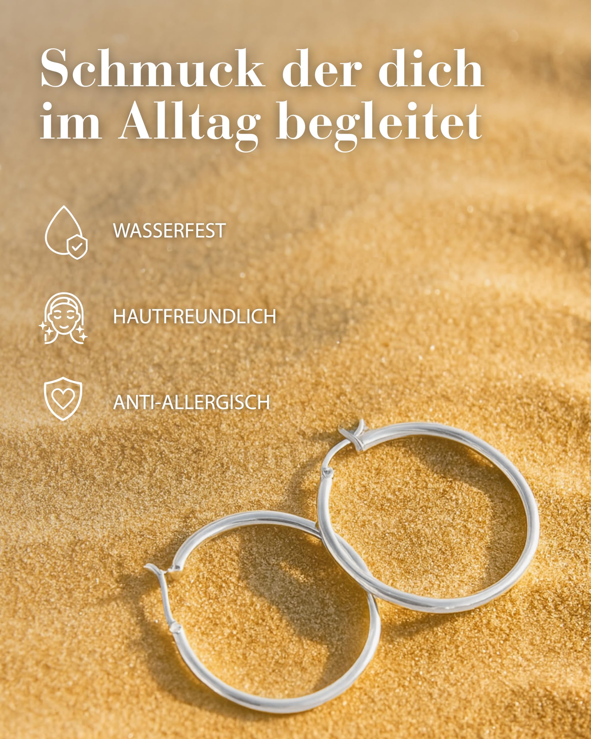 VINANI Klapp-Creolen aus 925 Sterling Silber I Nickelfreie Ohrringe für Damen I Glänzende Oberfläche mit Anlaufschutz I Allergikerfreundlich I Handarbeit in Juweliersqualität I 2CRG