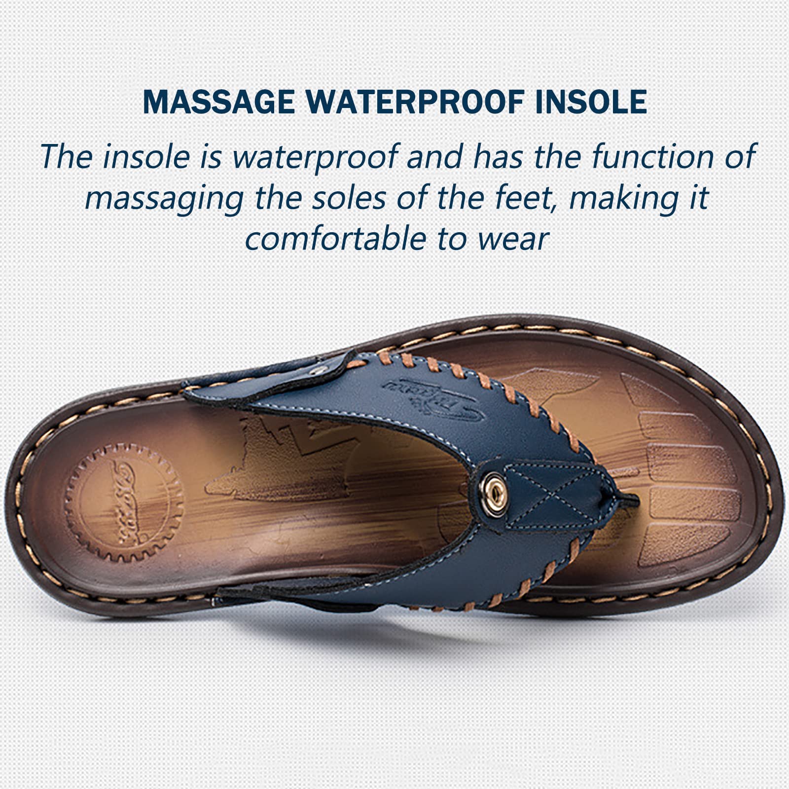 Infradito Uomo Estive Comode Pelle Ciabatte Antiscivolo Spiaggia Piscina Sandali Cuoio Mare Leggere Trasparente(Size:44 EU,Color:Nero)