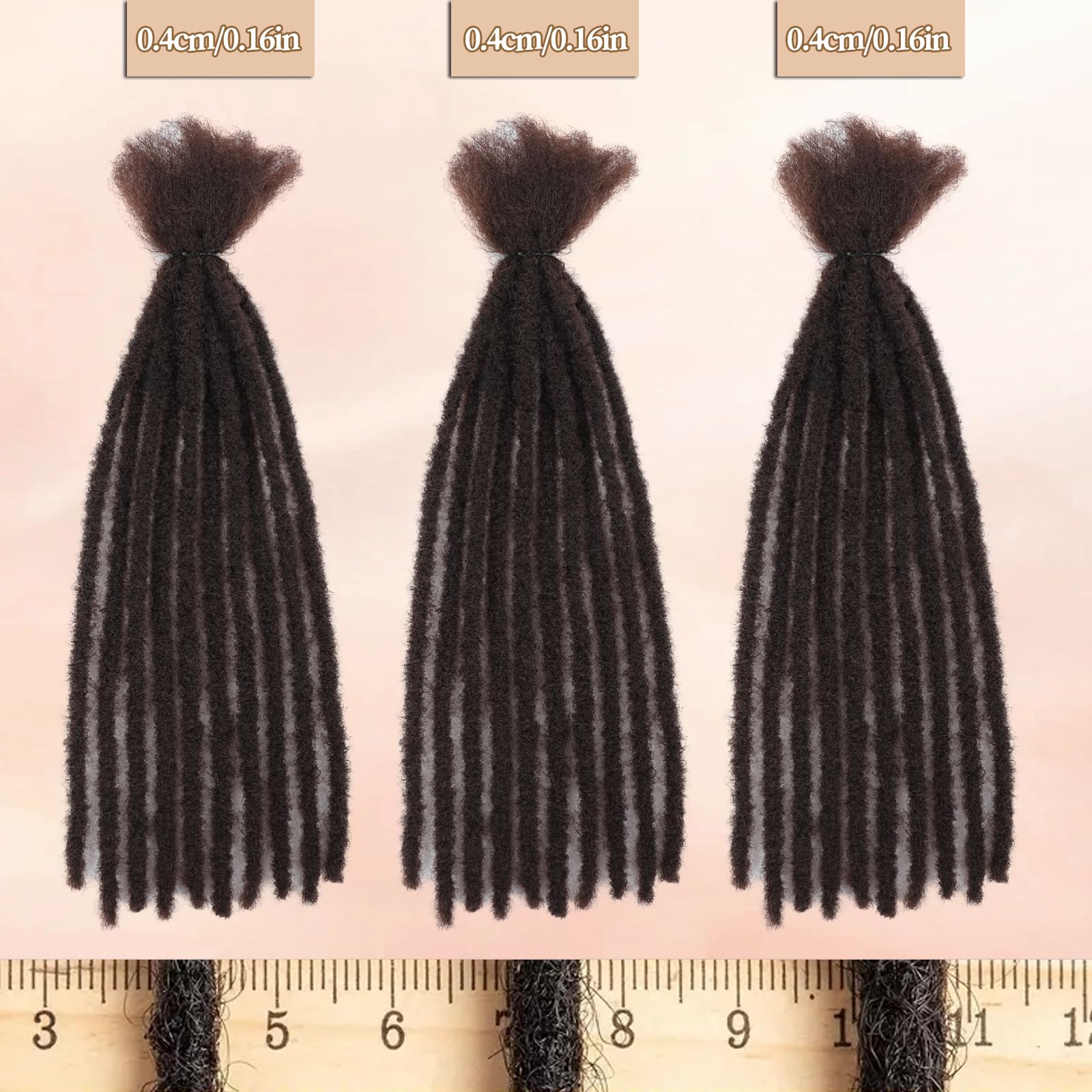 DXdixiu Dreadlock Extensions Synthetic Hair 30 Strands 100% Full Handmade Permanent Loc Extension Hair for Women/Men/Kids Daily Wear & Parties (4# - Image 4