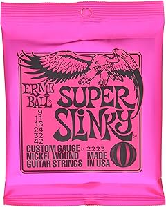 Amazon.co.jp_ 【Amazon.co.jp限定】正規品 ERNIE BALL 2223 エレキギター弦 (09-42) SUPER SLINKY 12Set Pack ニッケル _ 楽器・音響機器