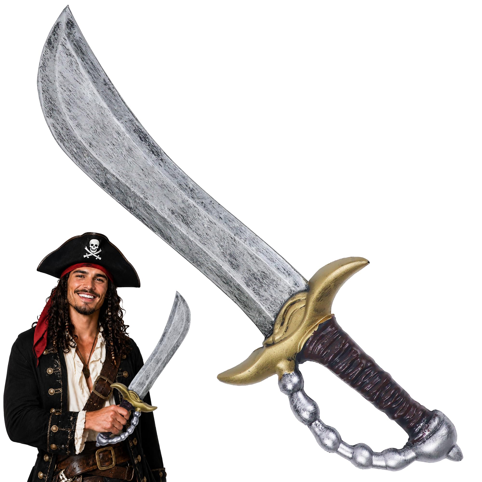 Vifcotlyp Pirate Sword, Pirate Accessories with Fake Sword for Adult