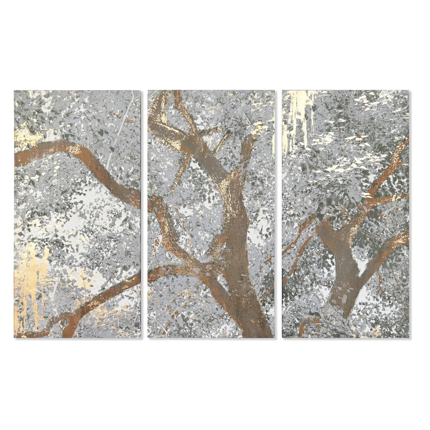 Set de 3 toiles MDF arbre 150x100 cm pour décoration murale de salon
