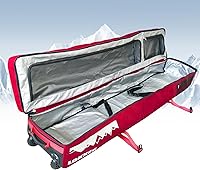 Vista 6 de D900 - Bolsa acolchada de snowboard con ruedas para viajes aéreos, impermeable de 71 pulgadas, gran capacidad para esquís/tablas de snowboard