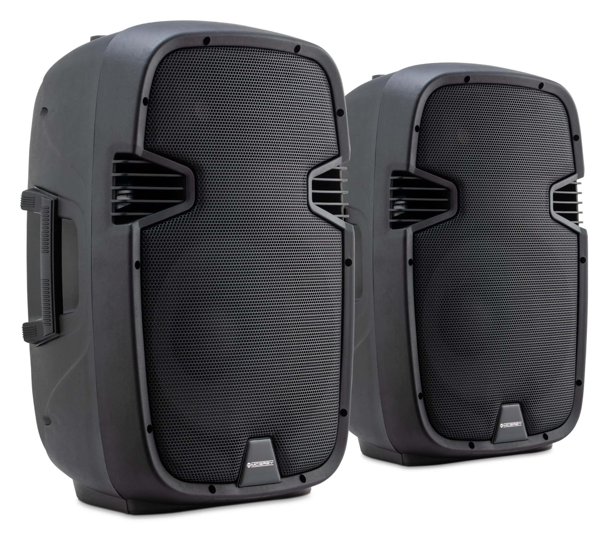 McGrey P212 Set de Altavoces Activo/Pasivo, Caja de plástico Negra | Sistema de 2 vías con woofer de 12" y tweeter de 1", Rango de frecuencia: 55 Hz - 18 kHz, Ángulo de dispersión: 70° H x 50° W