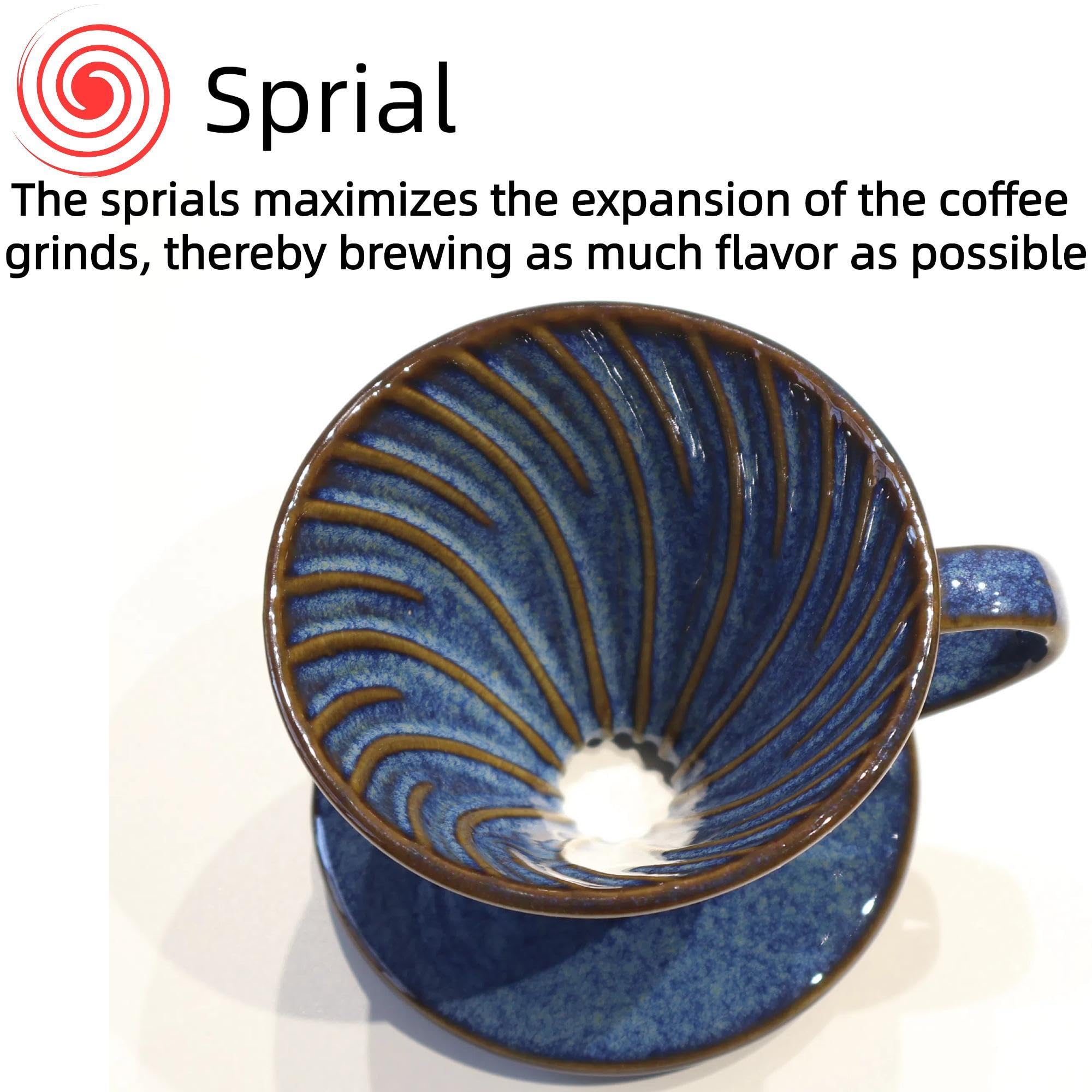Keramik-Kaffeetropfer mit 50 Filtern, 01 Pour Over Kaffeebereiter, Porzellan, V 60, handgebrühtes Set, Keramik, handwerkliches Tropfbrauen, Barista, Geschenk für 1–2 Personen, Reisen,