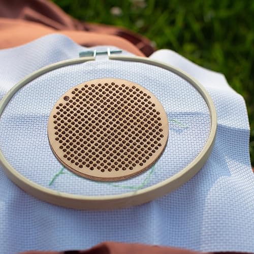 Miniatura 8 de 5 piezas de placa redonda de madera para punto de cruz, colgante colgante, placas circulares, arte y manualidades, costura, manualidades, decoración