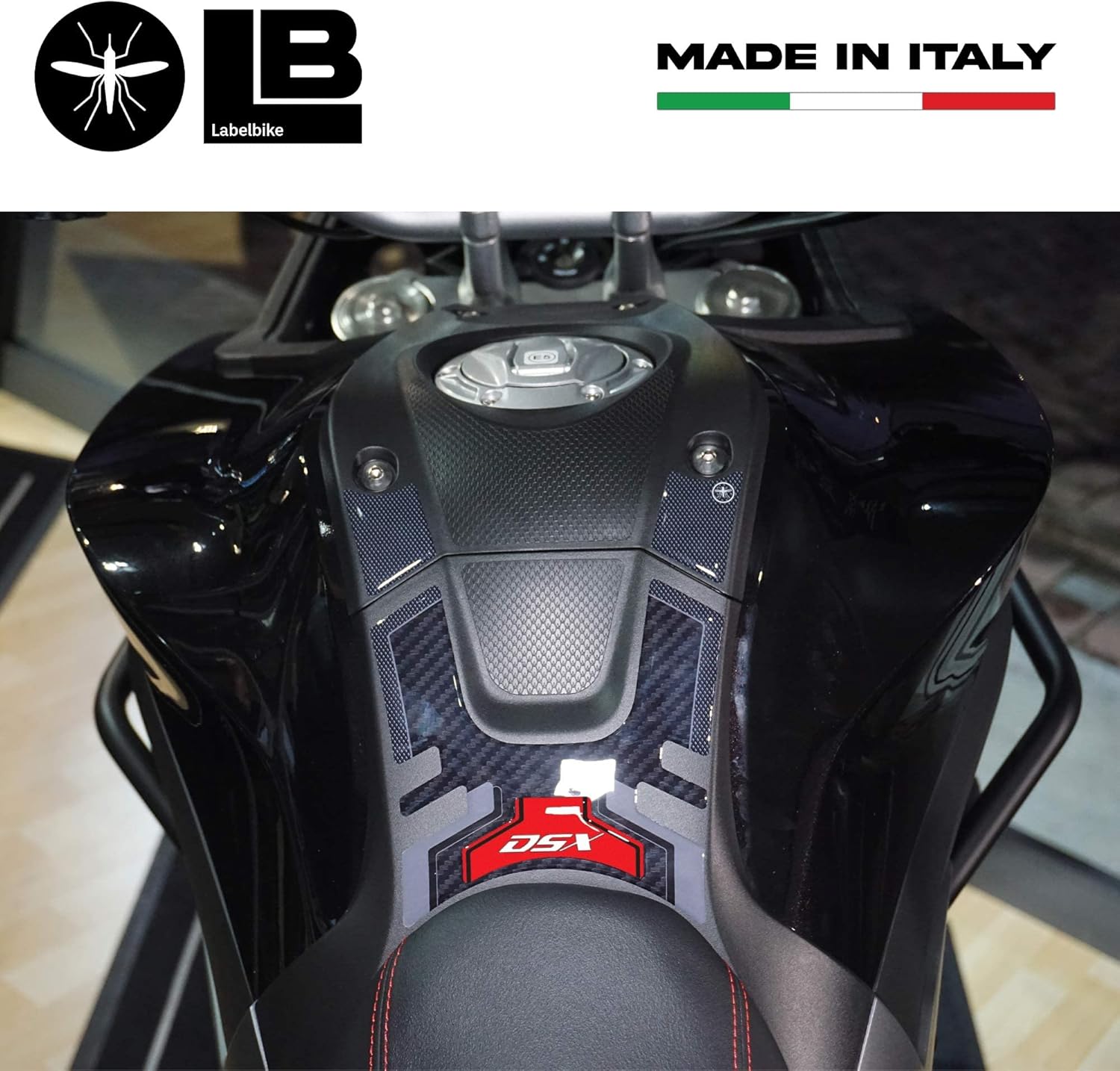 labelbike - 3D Sticker Motorcycle Fuel Tank Pad Protection and Decoration in Resin Compatible with Voge Valico 500DSX 2021 Red Color