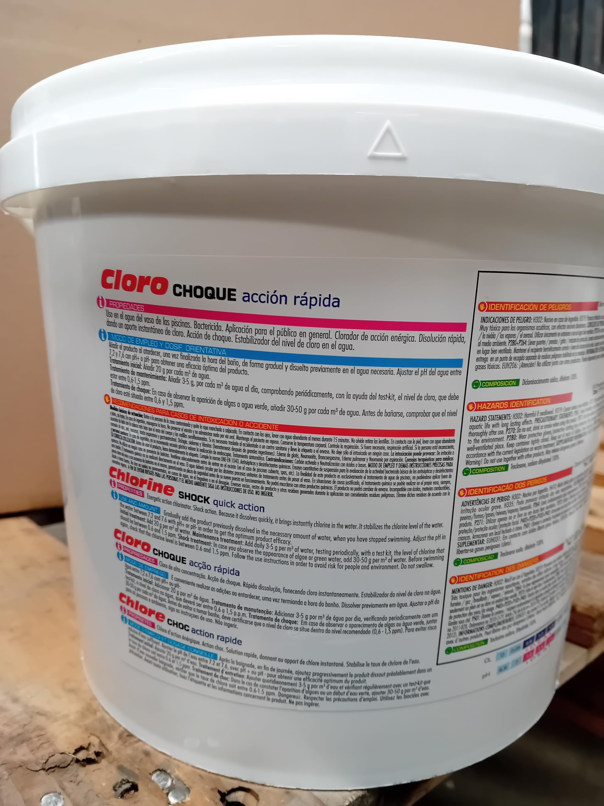 PQS Cloro Choque Granulado 5 kg – Tratamiento de Choque para Piscinas – Dicloroisocianurato Sódico – Disolución Rápida – Recuperación de Agua Verde o Turbia – Uso en Piscinas