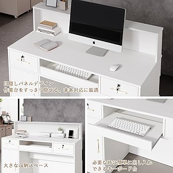 ホワイト LED照明付きカウンターテーブル Amazon.co.jp: YOI LIFE 受付カウンター 木製カウンターテーブル