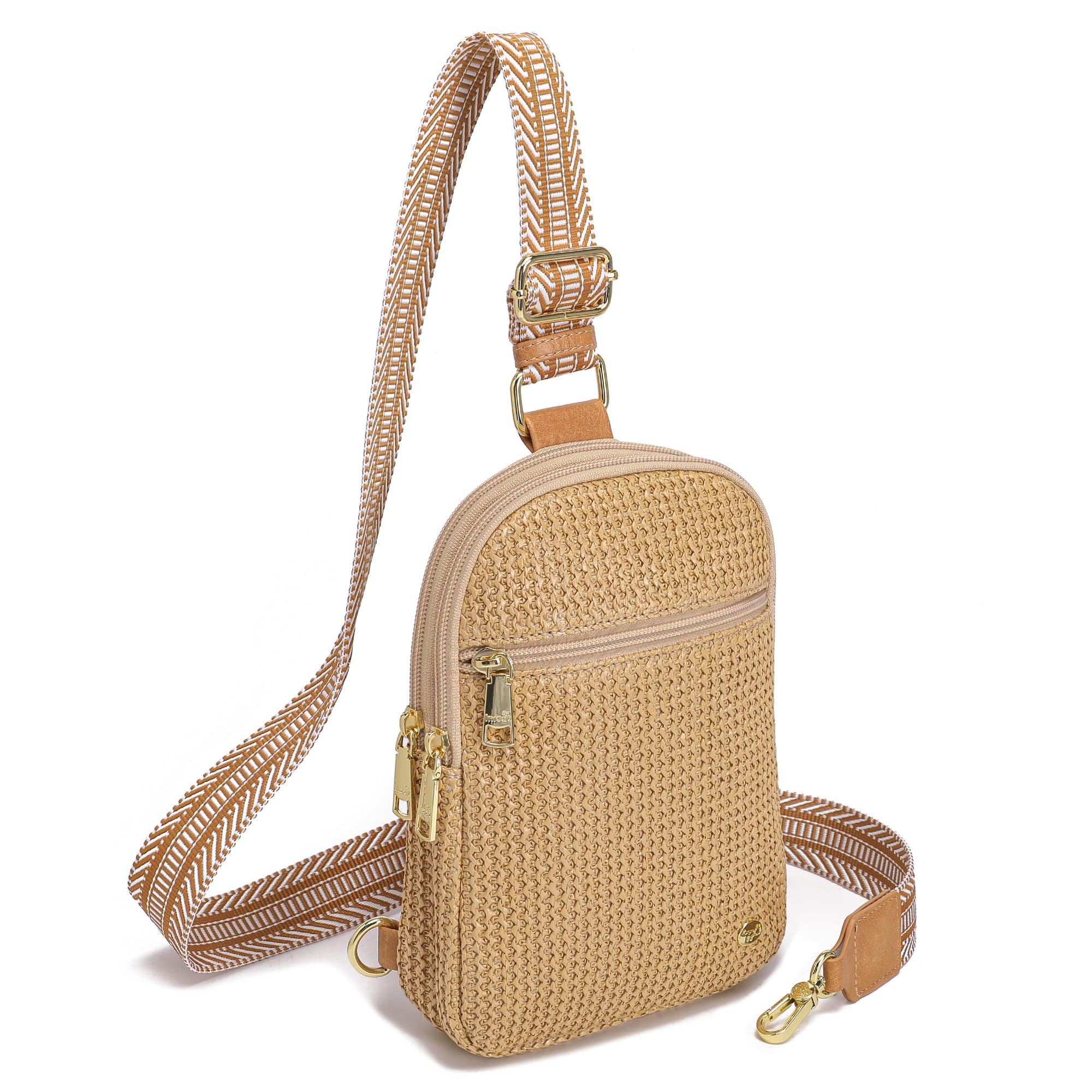 Haytijoe Faux Straw Crossbody Bag