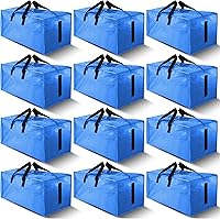 Vista 31 de Paquete de 4 bolsas de mudanza grandes y fuertes con cremalleras y asas de transporte, resistente al agua, bolsa de almacenamiento resistente