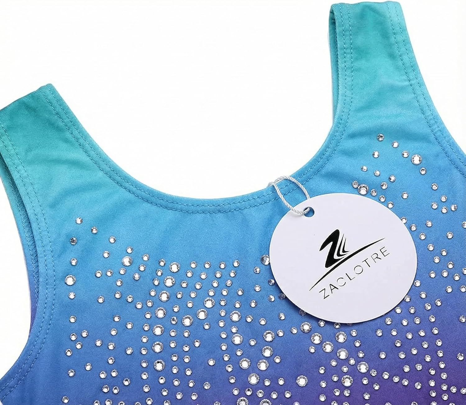 Zaclotre Kid Girls Gymnastic Leotard Sparkly Shiny Diamond Ballet Dance One Piece Outfit - Image 3