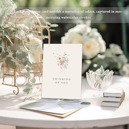 Miniatura 2 de Tarjetas de condolencias con sobres, juego de 48 tarjetas de condolencia con sobres rústicos a juego, cada tarjeta viene con condolencias sinceras