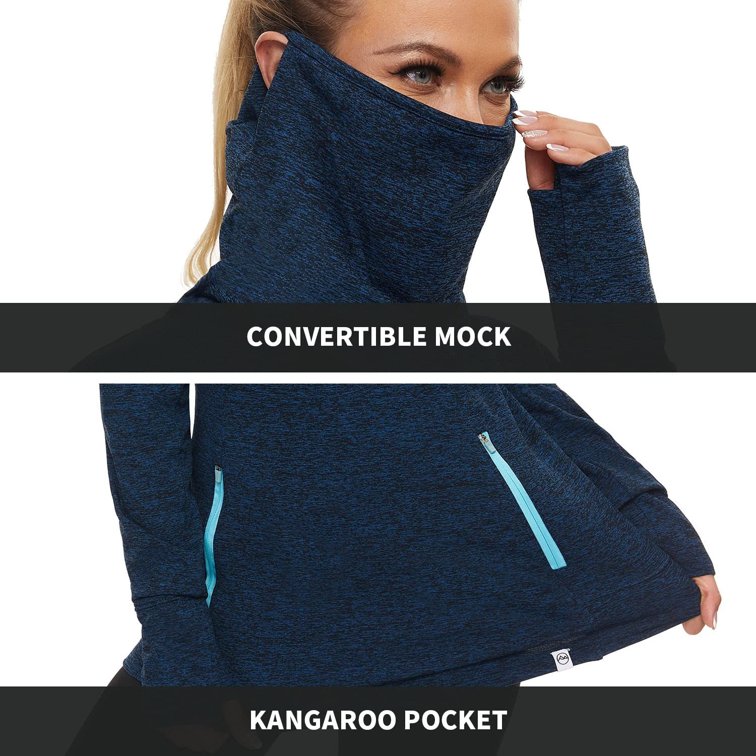 Soneven Suéter Cuello Alto para Mujer Elegante Manga Larga Mujer Invierno Cuello Alto Básico Redondo Pullover Tops para otoño Invierno