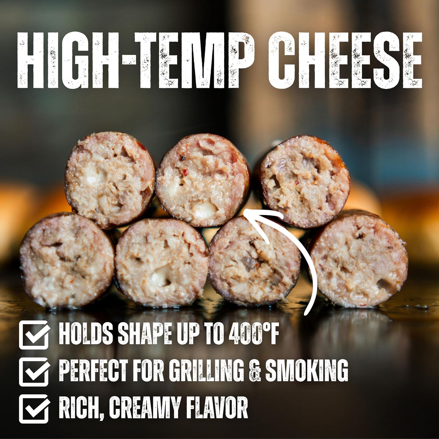 Bearded Butchers High-Temp Mozzarella Cheese, Pack of 2 (2.5 lb Bags) – 5 lbs Total, Shelf-Stable 1/4-Inch Cubes for Up to 25 lbs of Meat Per Bag, 400°F High-Temperature Cheese – Ideal for Sausage Making, Brats, Snack Sticks, Burgers, and More