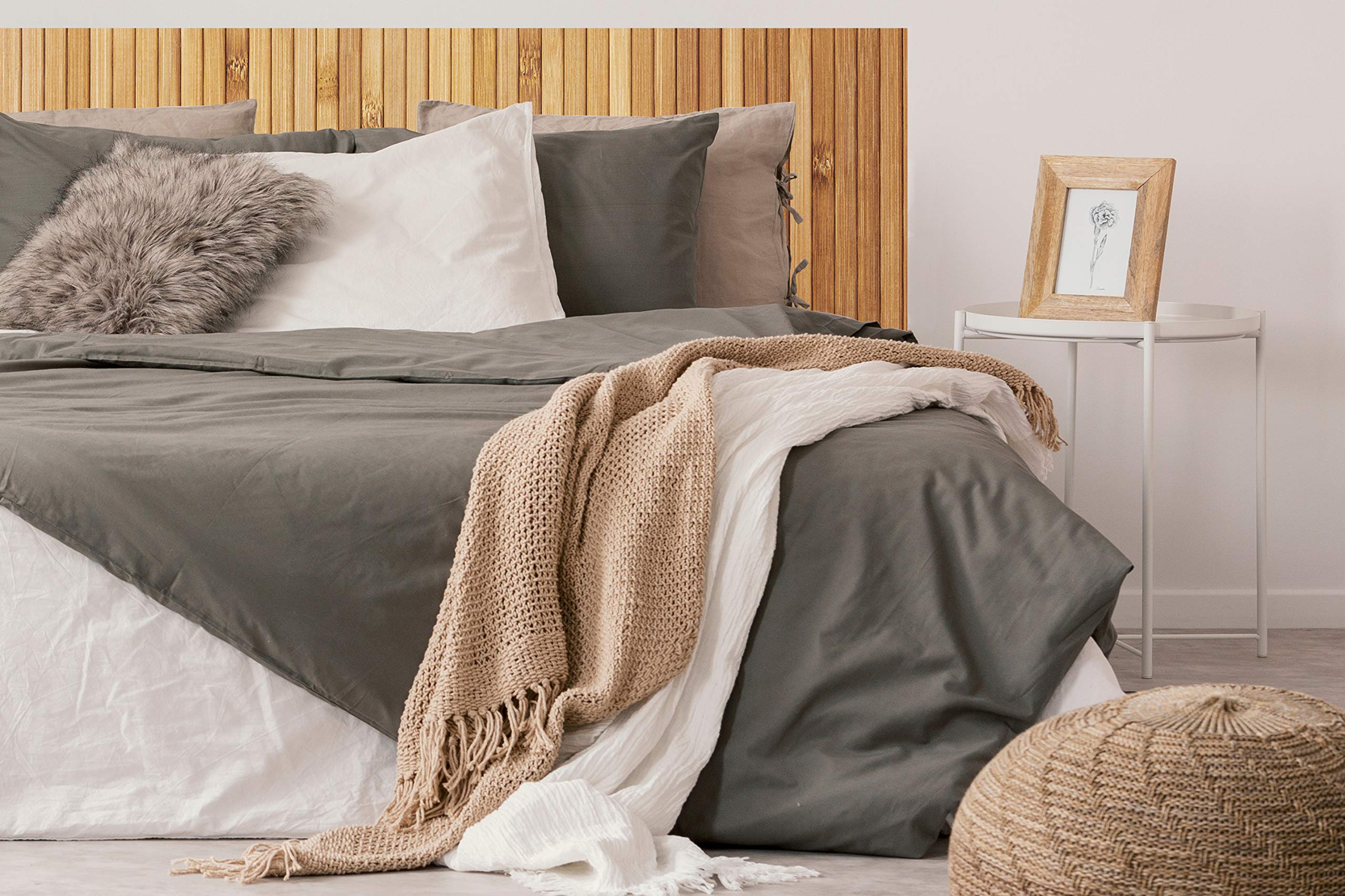 Oedim Cabecero Cama PVC Impresión Digital sin Relieve Textura Madera 200 x 60 cm | Disponible en Varias Medidas | Cabecero Ligero, Elegante, Resistente y Económico