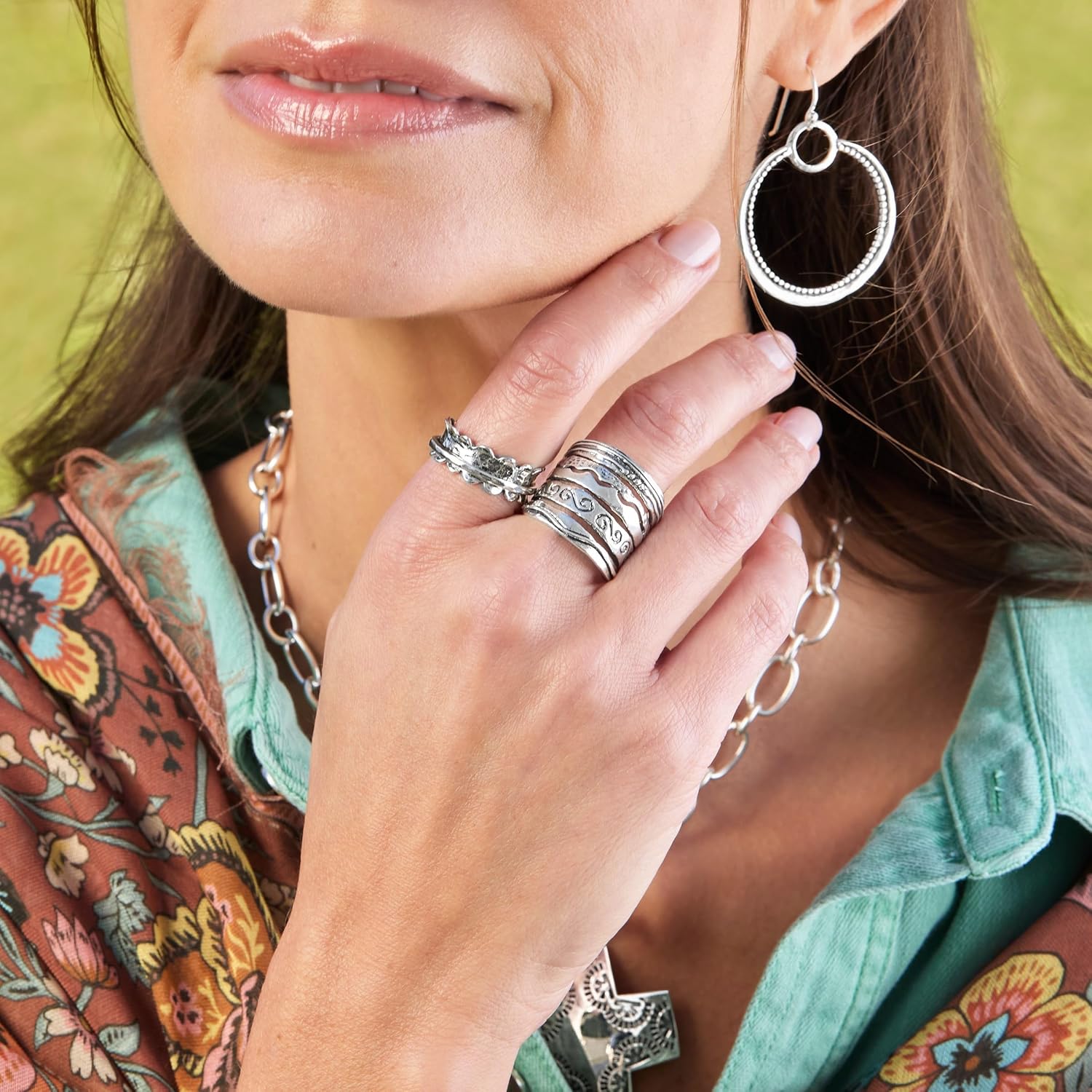 Silpada 'Deep Breaths' Sterling Silver Fidget Spinner Ring