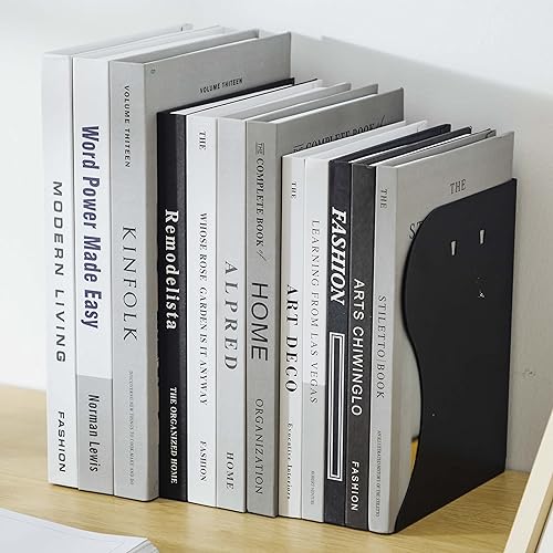 Miniatura 3 de JIARI Sujetalibros ajustables, soporte para libros, estante de almacenamiento para libros, organizador de libros de escritorio con 1 soporte para